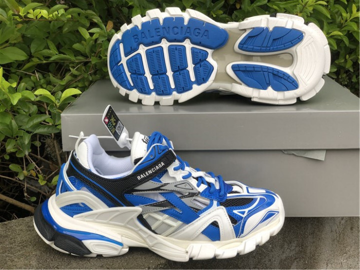 balenciaga shoes white and blue