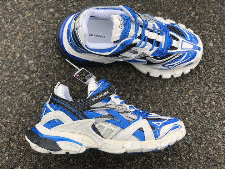 balenciaga shoes white and blue