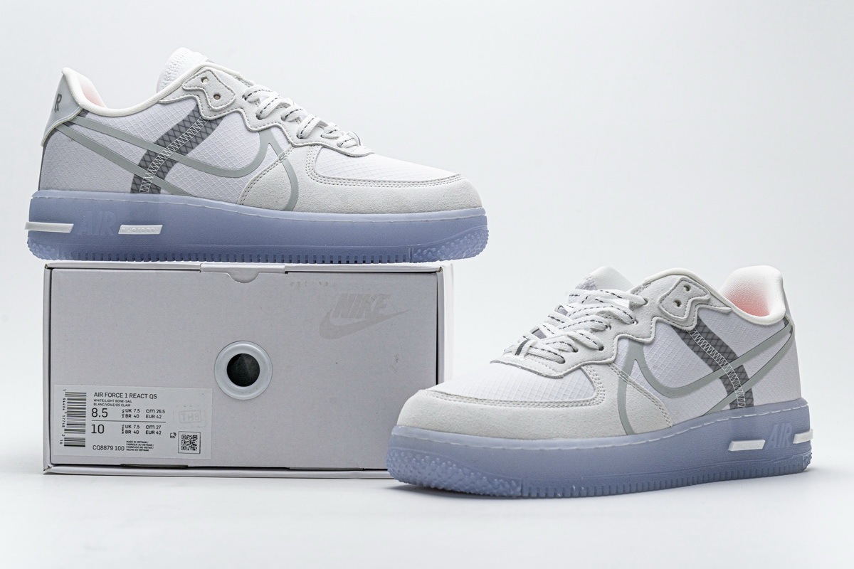 air force one react white light bone