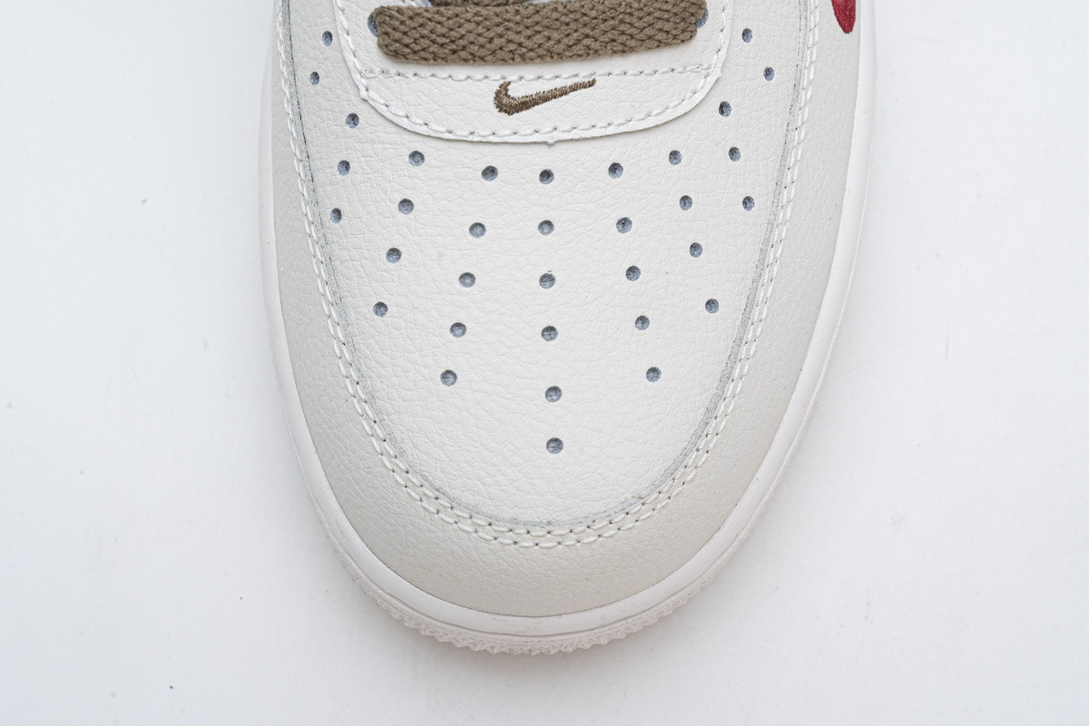 white air force with brown sole