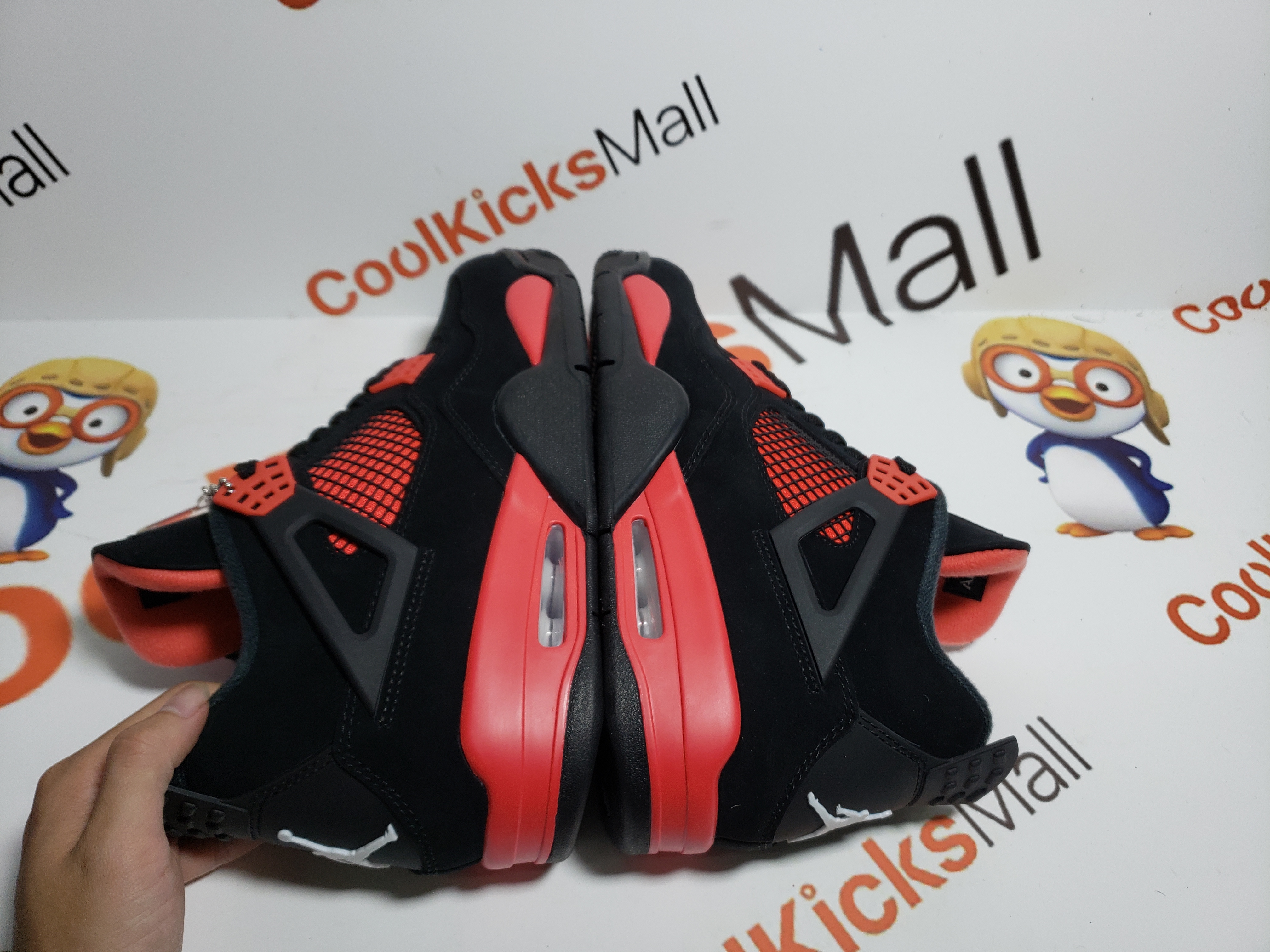 Red Thunder Jordan 4 Retro Cleats – Stadium Custom Kicks