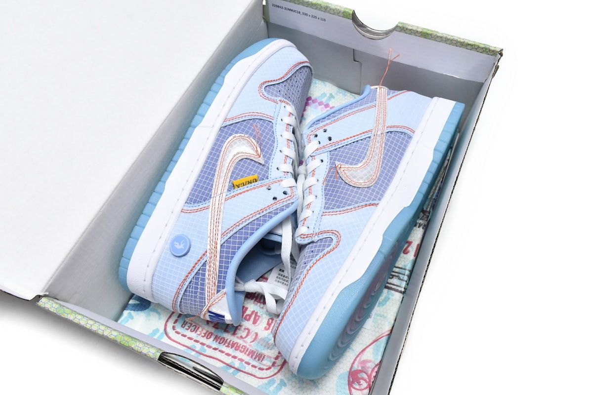 PK God Nike Dunk Low Blue x Union LA