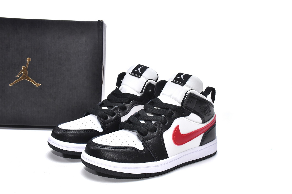 PK God Air Jordan 1 Mid PS Black Gym Red(Kids)