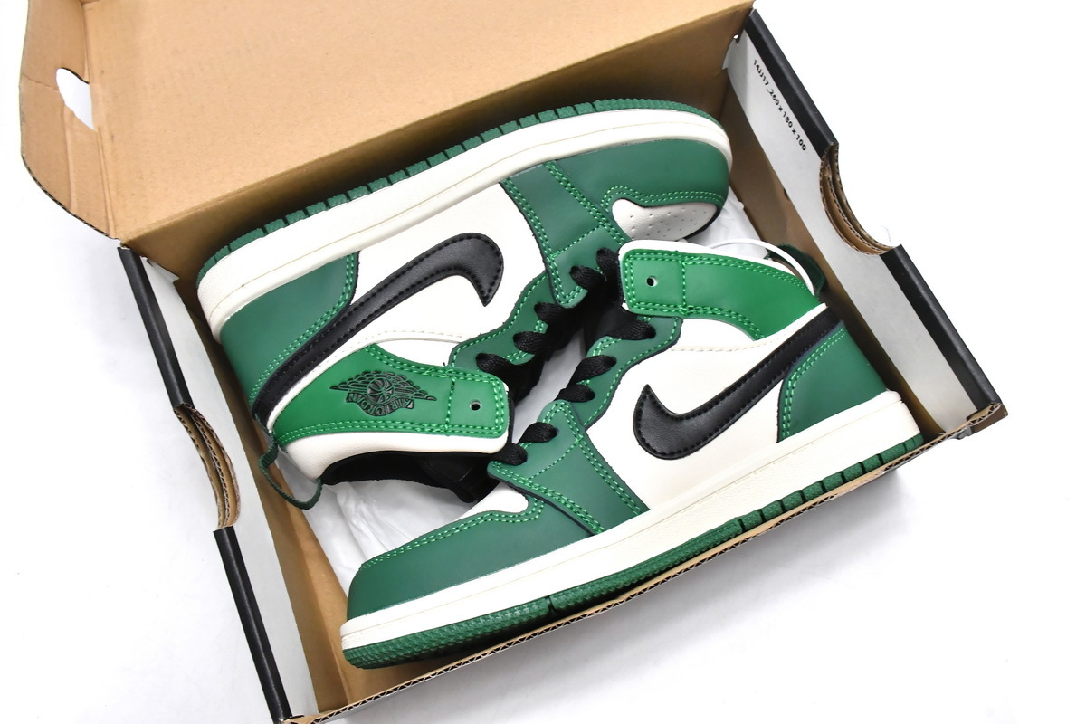 PK God Air Jordan 1 Mid PS Pine Green（Kids）