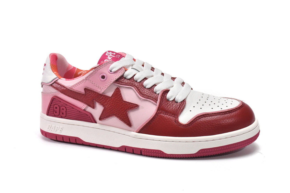 PK God Bape Sk8 Sta Low Qingshan white red