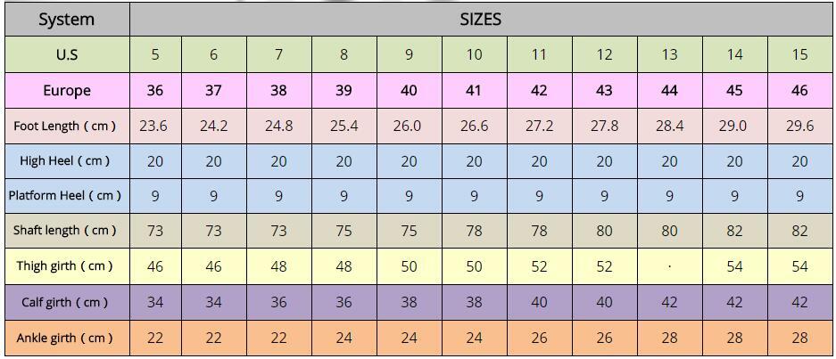 20Cm Extreme High Heels Thigh High Women Boots Thick Platforms Boots For Women Large Size