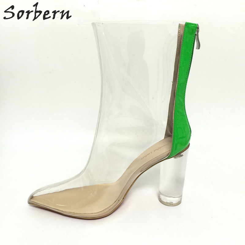 transparent pvc boots