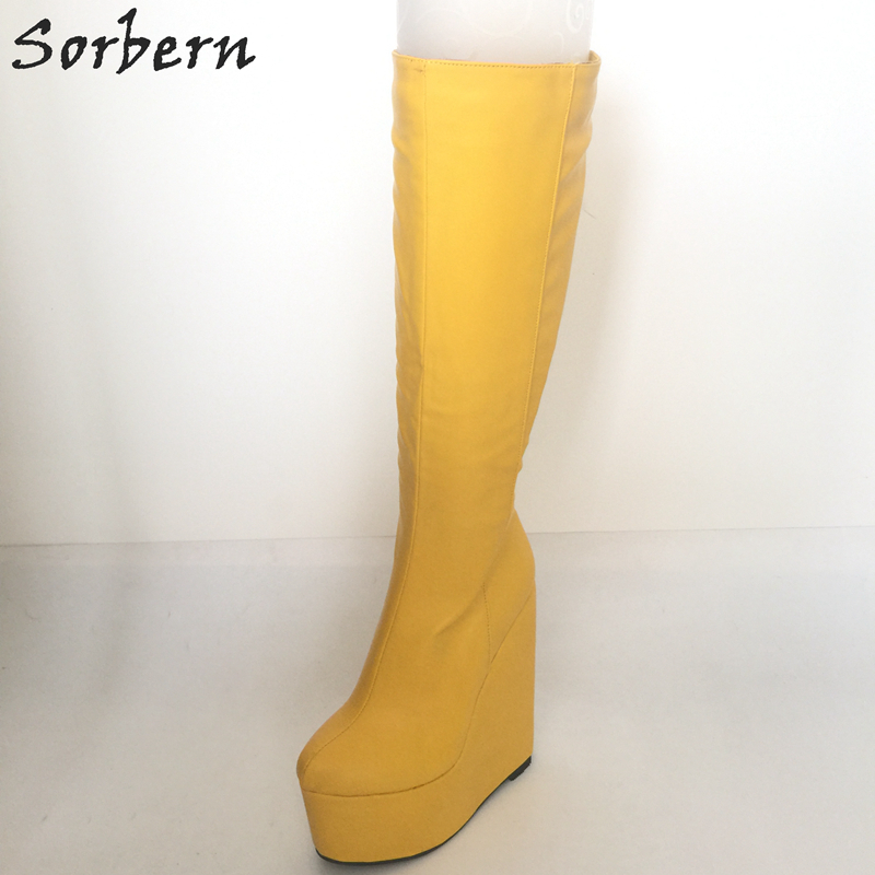 yellow high boots