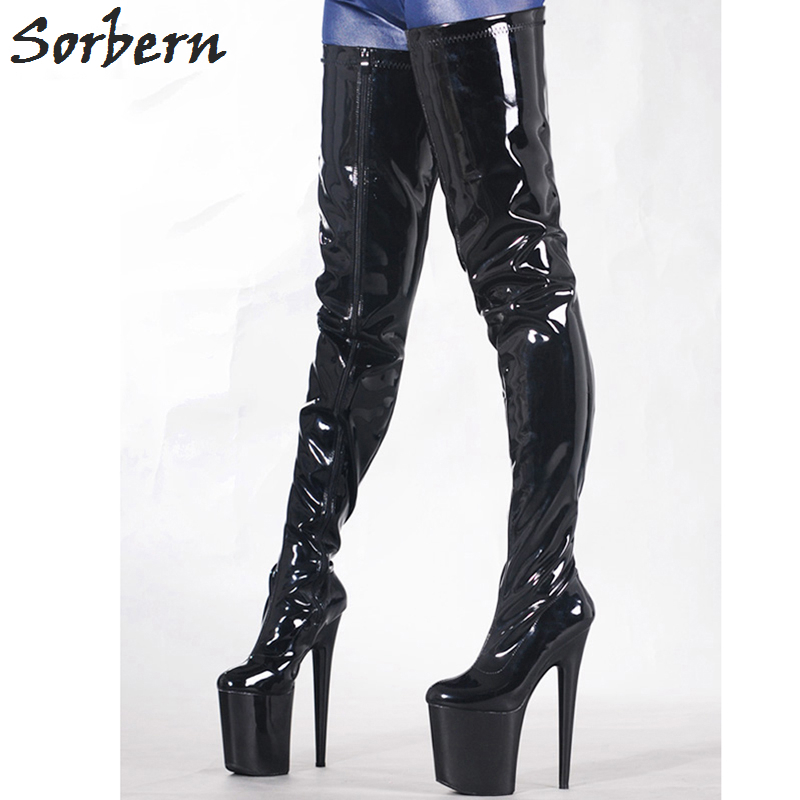 knee high boots thick heel