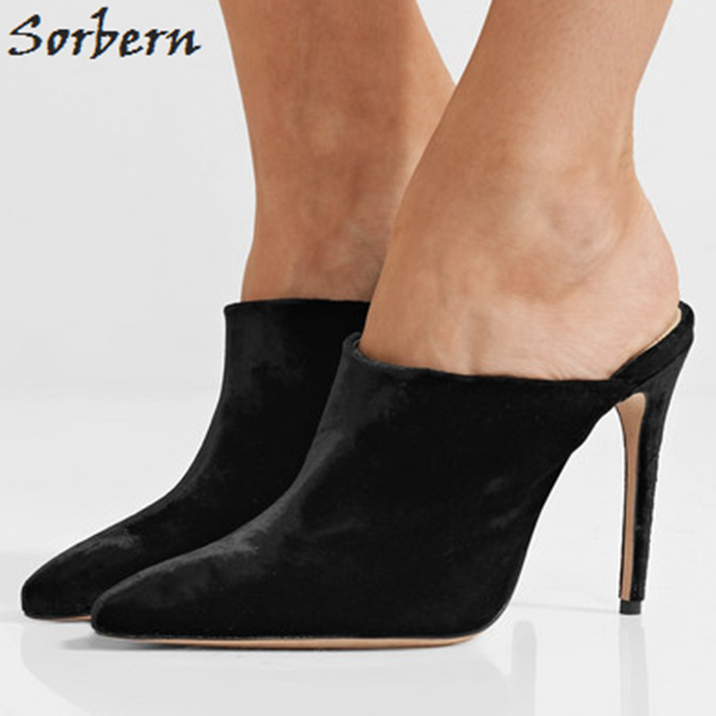 pointed toe mules high heel