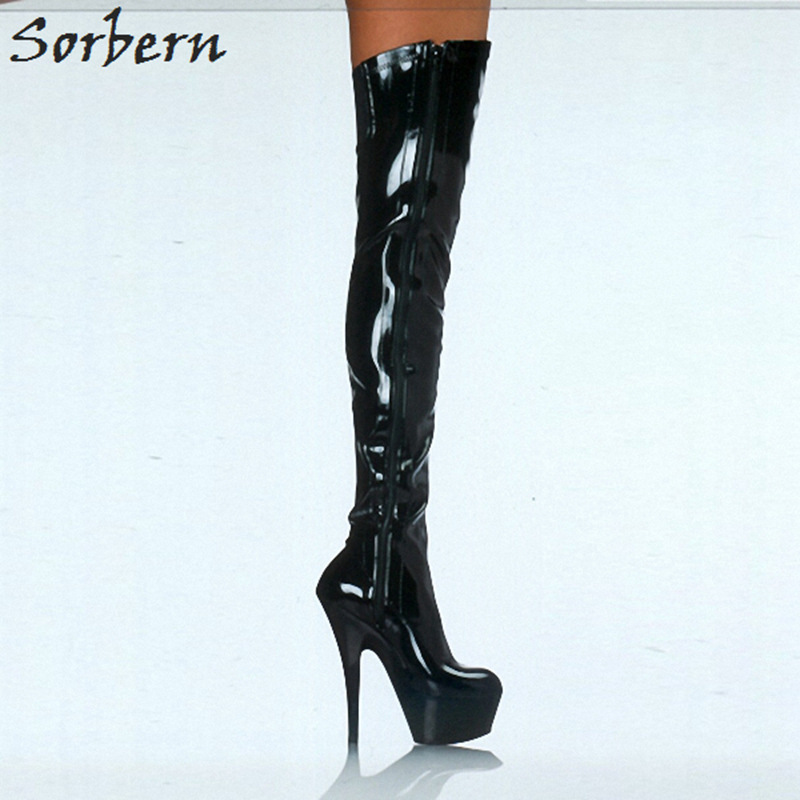 Sobern Sock Boots Over The Knee Thigh High Heels Comfort Boots Women