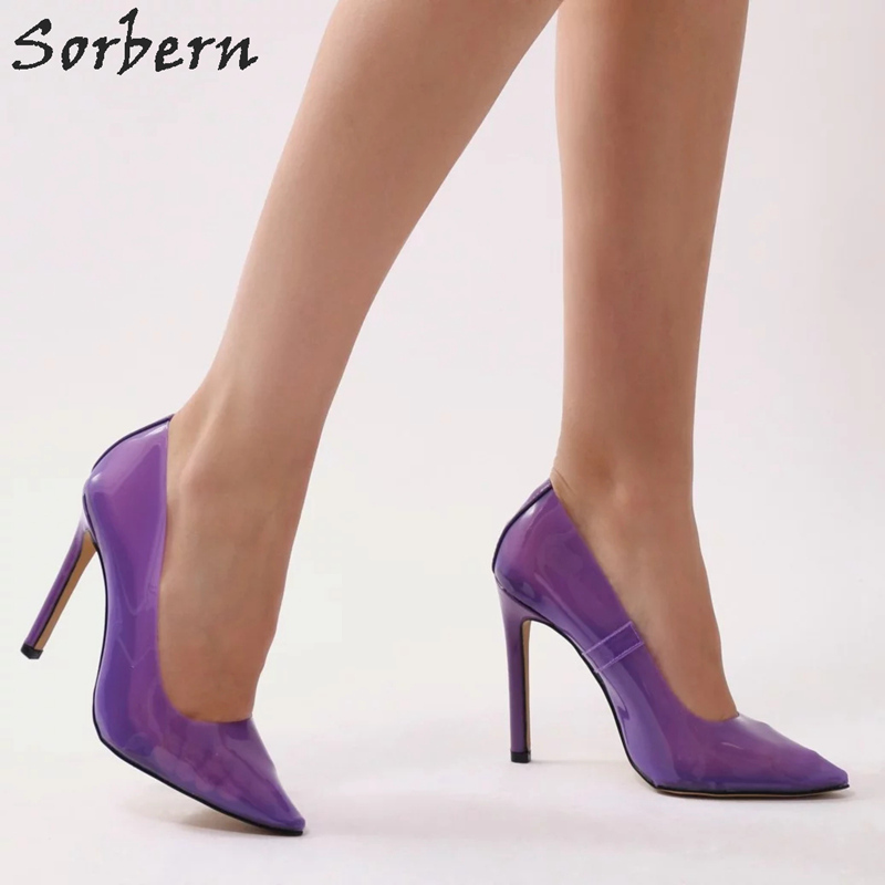 purple perspex heels