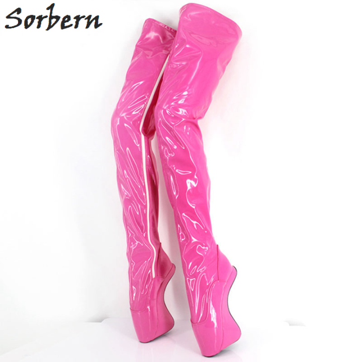 hot pink over the knee boots