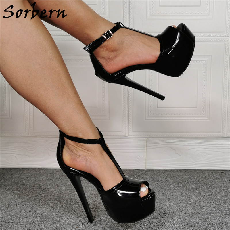 t strap peep toe platform heels
