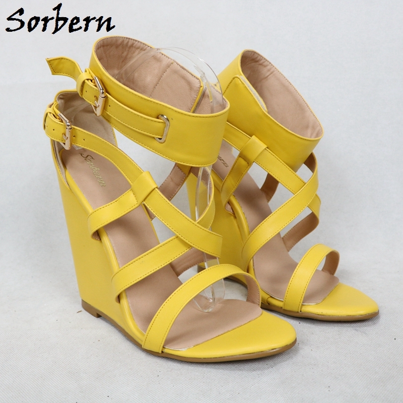 Sorbern Custom Women Sandals Wedges High Heel Summer Sandals