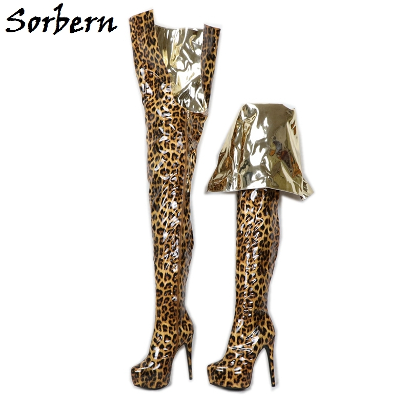 leopard thigh boots