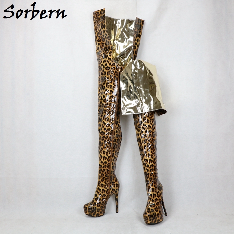 shiny crotch boots