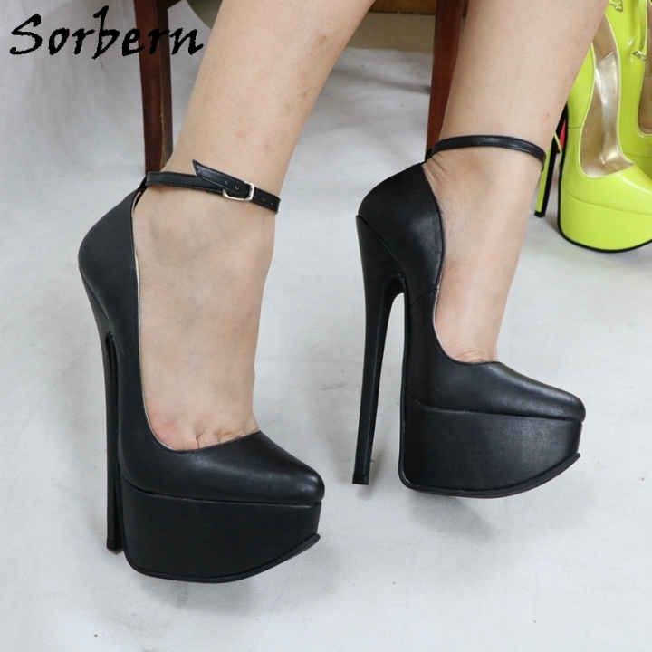 Black high heel sale shoes with strap