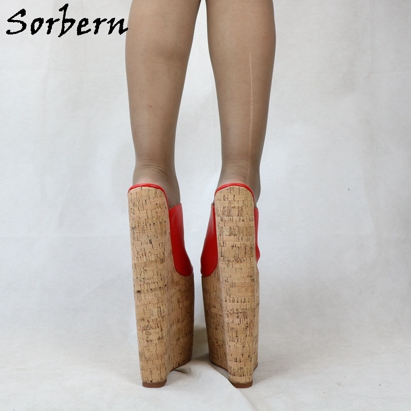 Sorbern 30cm Ultra High Heel Slippers Women Shoes Summer Crok Wedges