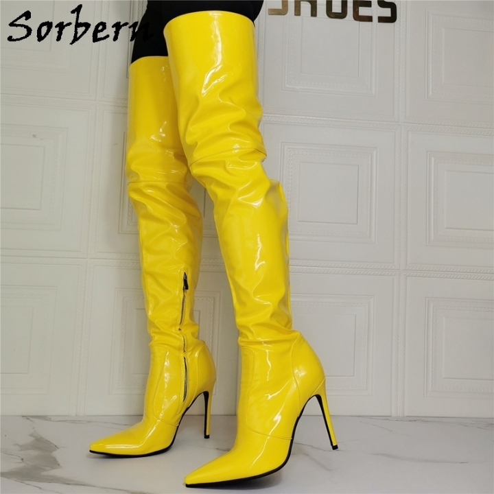 Yellow sales stiletto boots
