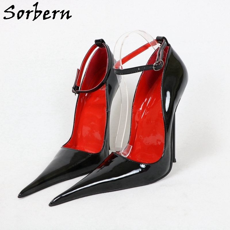 Sorbern Sexy Itlay Style Women Pumps Long Pointy Toes Stilettos Steel High Heels