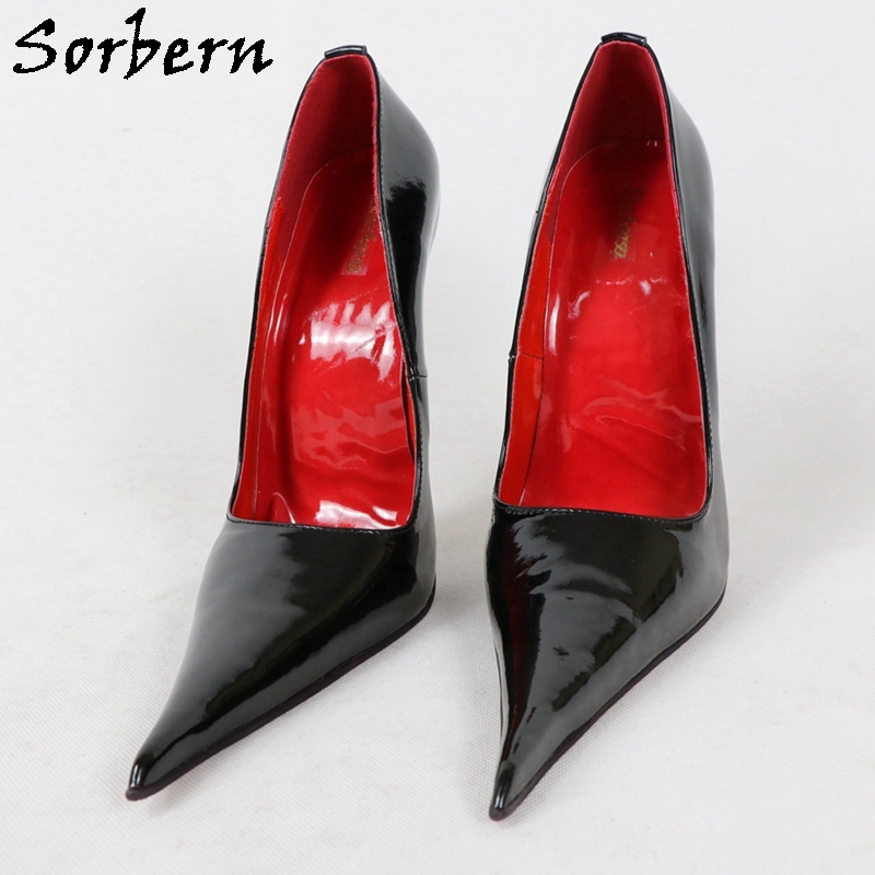 Sorbern Long Pointy Toes Women Pumps Big Size Stilettos High Heels