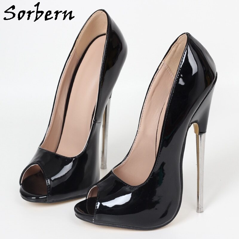 Clear Crossdresser Party Shoes For Women Transparent Glass High Heels Open  Toe 12 44 Pumps 13 45 Strap Big Size Black Chunky New - AliExpress