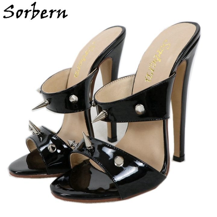 Sorbern 18cm High Heel Mules Women Slippers Sexy Mistress Hi Heel Stiletto