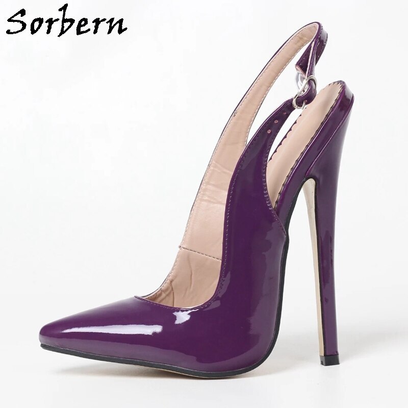 Sorbern Custom Shiny Slingback Women Pu