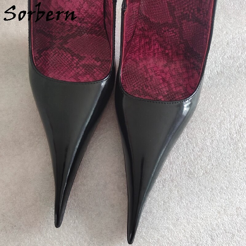 Sorbern Sexy Long Toes Women Pump Steel High Heel Stilettos Slip On Shoes Night Club Footwear Fetish Shoes Ladies Custom Colors