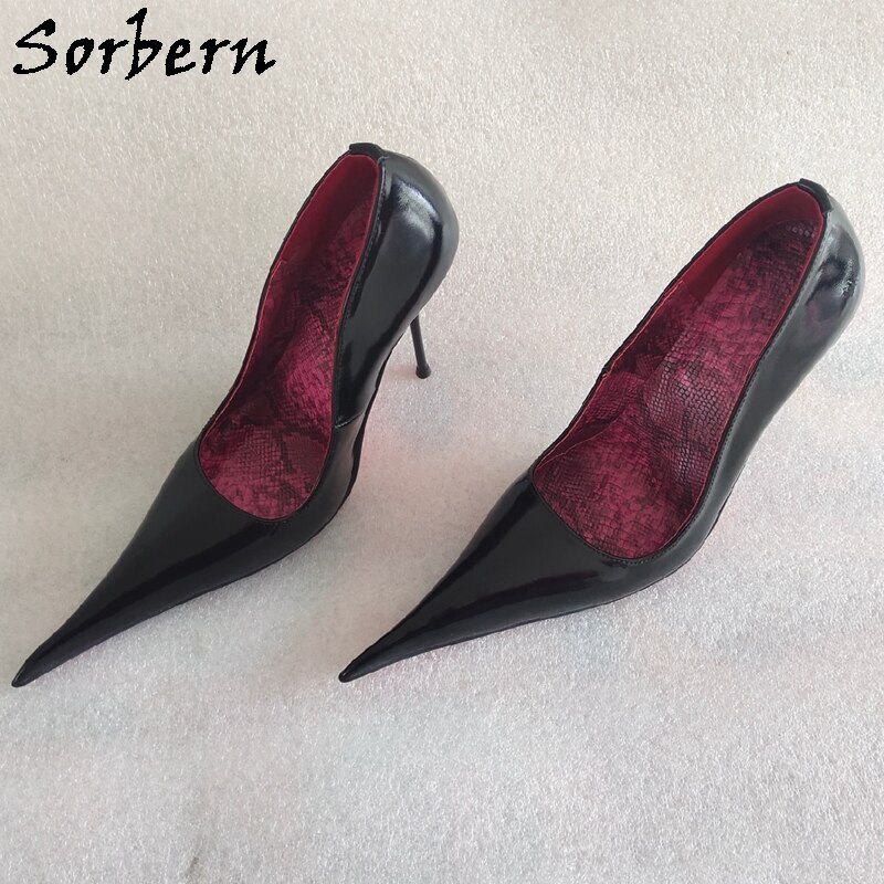 Sorbern Sexy Long Toes Women Pump Steel High Heel Stilettos Slip On Shoes Night Club Footwear Fetish Shoes Ladies Custom Colors