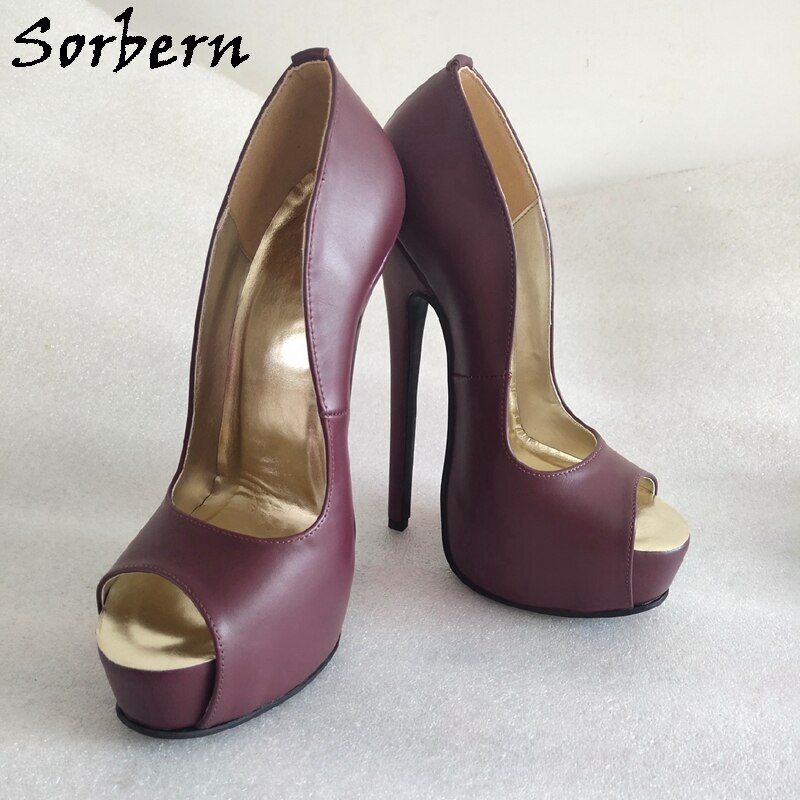 Sorbern Fashion Women Pumps 20Cm Extreme High Heel Open Toe Summer Heels Platform Shoe Slip On Party Heeled Custom Colors