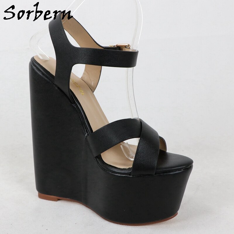Sorbern Platform Sandals Wedges Shoes For Women Summer Platform Wedge Sandals Slingbacks Open Toe Cork Style Sandals Custom