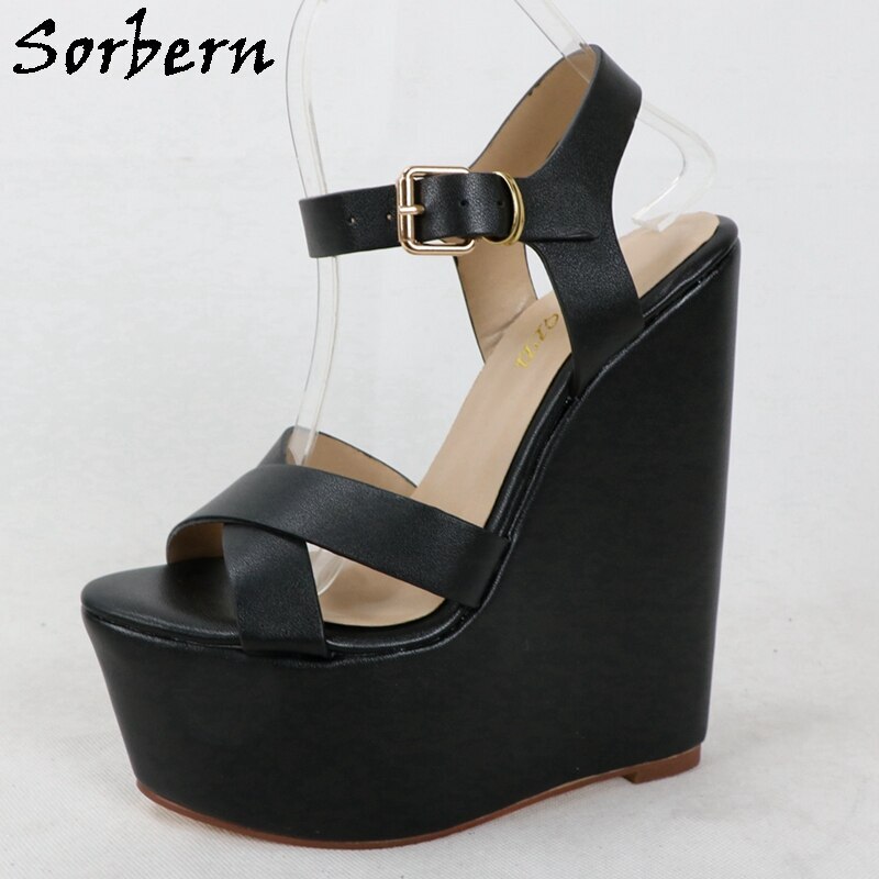 Sorbern Platform Sandals Wedges Shoes For Women Summer Platform Wedge Sandals Slingbacks Open Toe Cork Style Sandals Custom