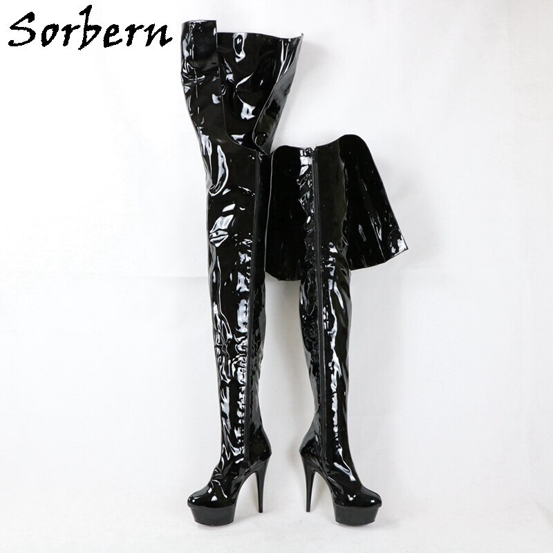 Sorbern 15Cm High Heel Women Boot For Guys Crossdressers Boot Pole Dance Stripper Heels 75Cm Inside 115Cm Outside Length