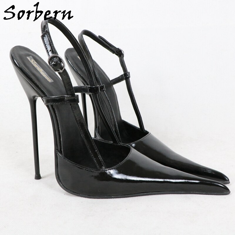 Sorbern 16Cm Metal High Heel Women Pumps Slingback Long Pointy Toes Stilettos Night Party Heeled Shoe Custom 10Cm 12Cm Heels