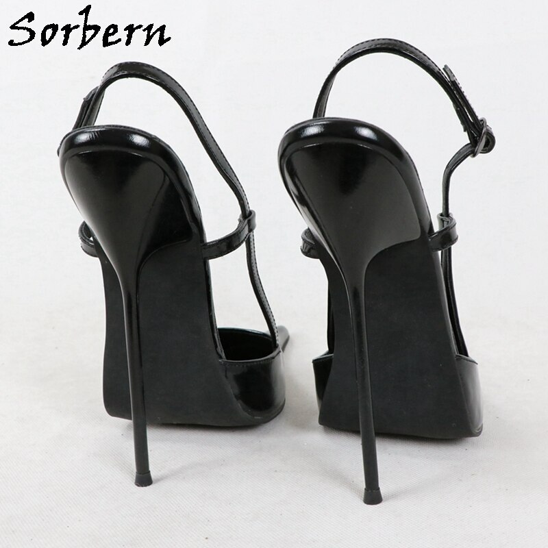 Sorbern 16cm Metal High Heel Women Pumps Slingback Long Pointy Toes Stilettos Night Party Heeled 0971