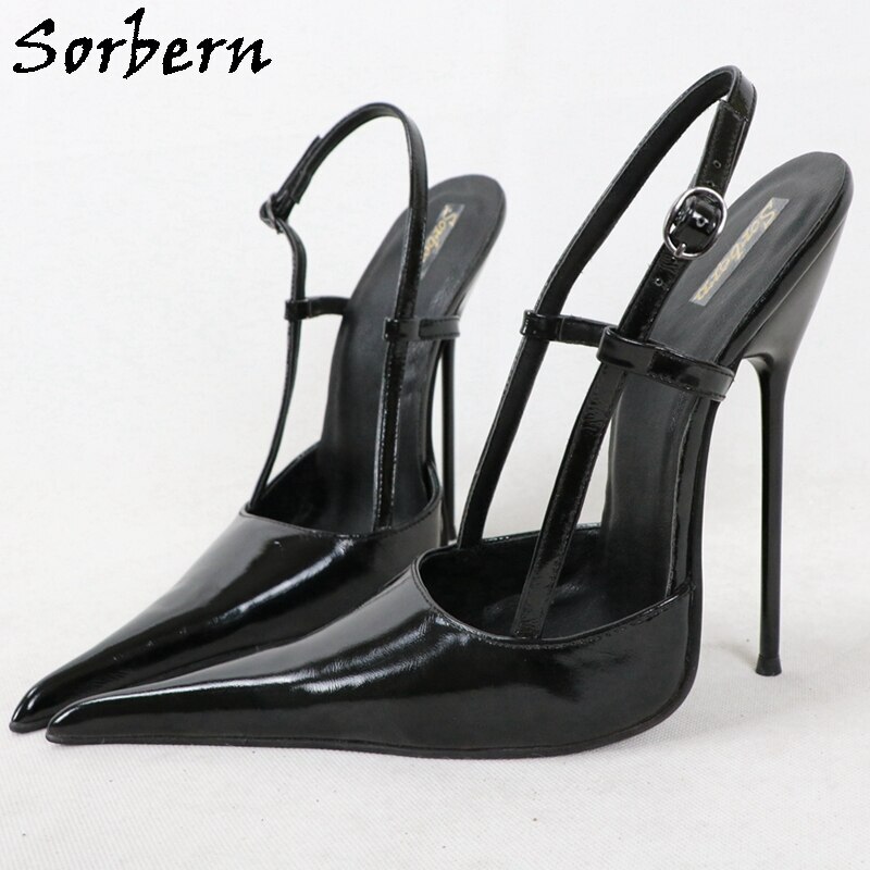 Sorbern 16Cm Metal High Heel Women Pumps Slingback Long Pointy Toes Stilettos Night Party Heeled Shoe Custom 10Cm 12Cm Heels