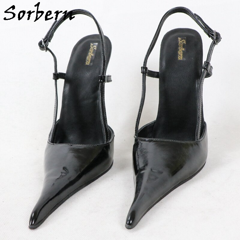 Sorbern 16Cm Metal High Heel Women Pumps Slingback Long Pointy Toes Stilettos Night Party Heeled Shoe Custom 10Cm 12Cm Heels