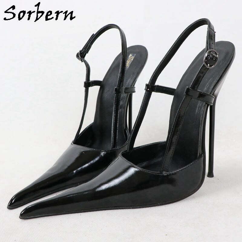 Sorbern 16Cm Metal High Heel Women Pumps Slingback Long Pointy Toes Stilettos Night Party Heeled Shoe Custom 10Cm 12Cm Heels