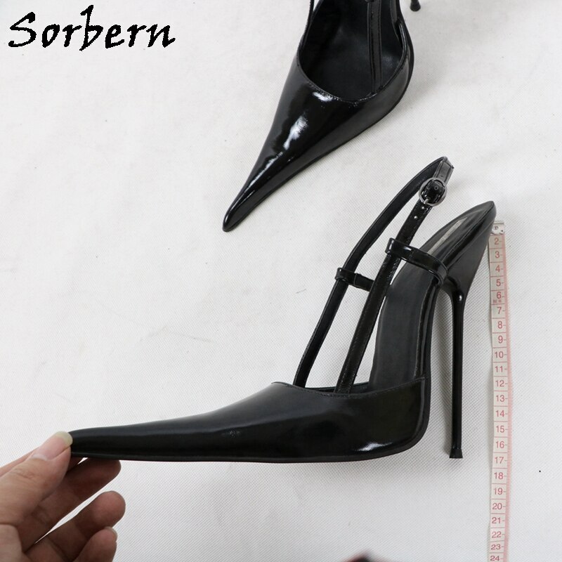 Sorbern 16Cm Metal High Heel Women Pumps Slingback Long Pointy Toes Stilettos Night Party Heeled Shoe Custom 10Cm 12Cm Heels