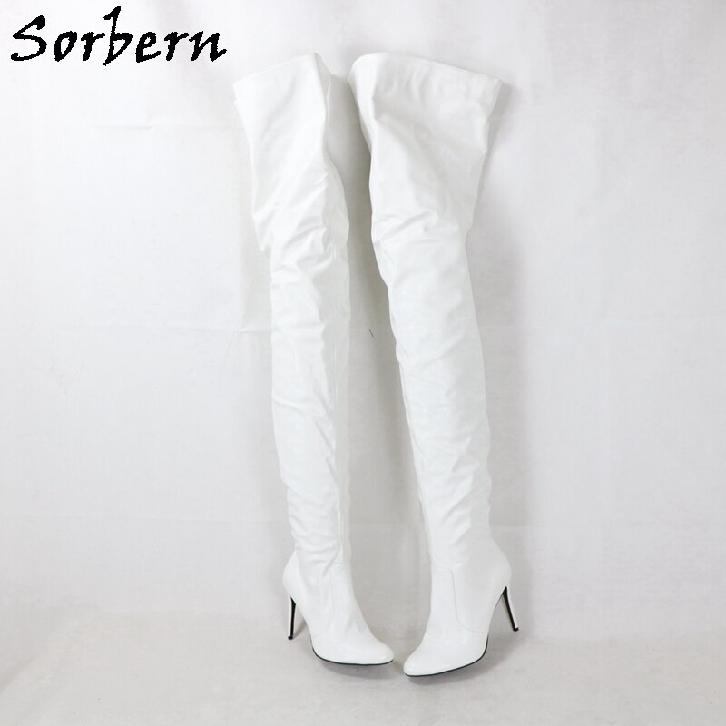 Sorbern 85Cm/125 Long Boots Women High Heels Pointed Toe Fetish Shoes Custom Wide Slim Fit Stilettos Kitten Heeled Shoes