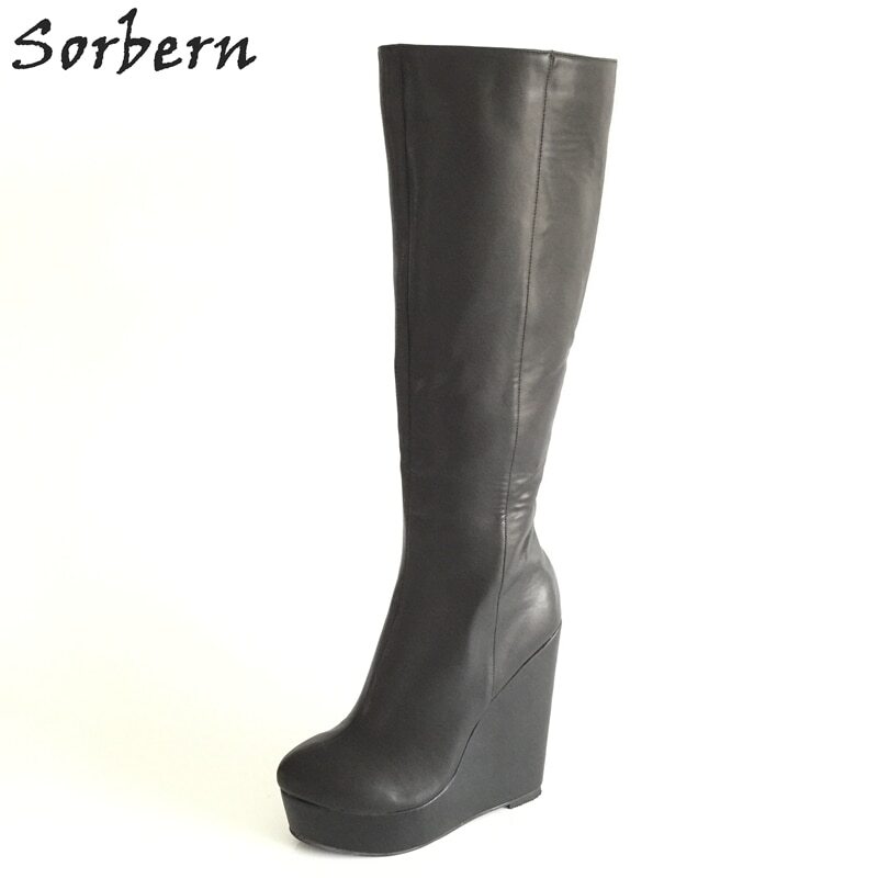 Sorbern Fashion Black Women Mules Pump Shoe High Heels Pointed Toe Platform Slip On Lady Mules 18Cm Stilettos Custom Colors