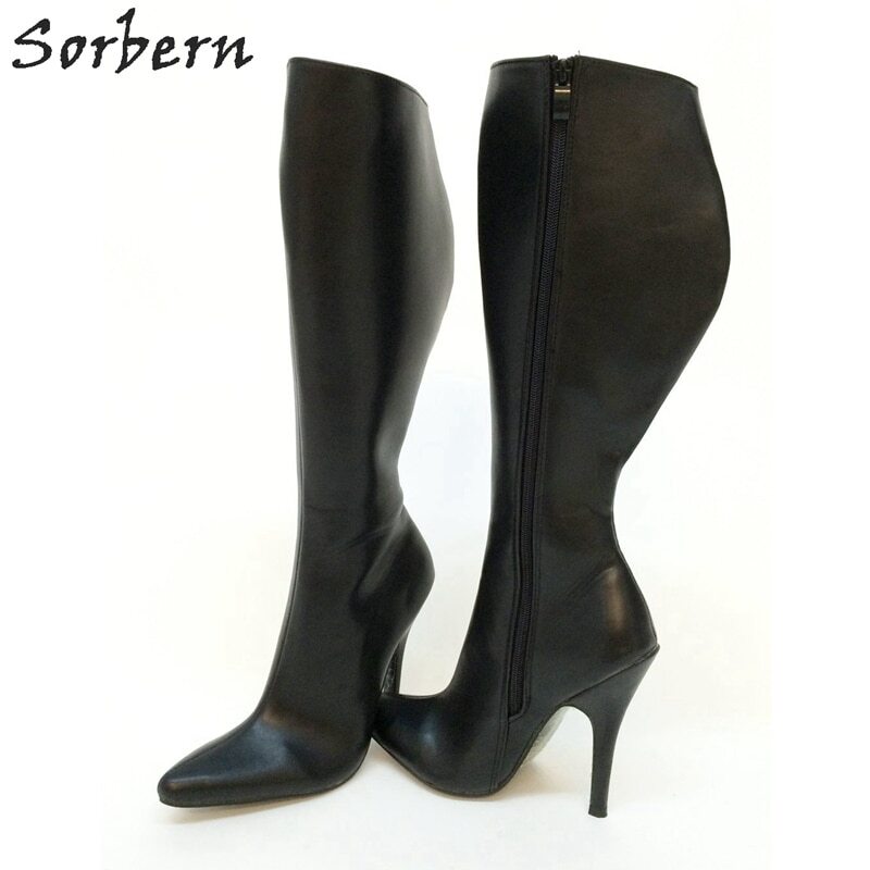 Sorbern Fashion Black Women Mules Pump Shoe High Heels Pointed Toe Platform Slip On Lady Mules 18Cm Stilettos Custom Colors