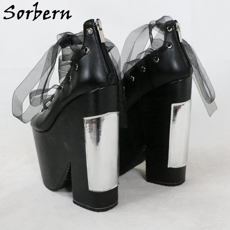 Sorbern Block Heels Women Sandala Wedges Shoes Lace Up Platform Summer Plus Size Women Shoes Goth Sandal New Arrival 2020