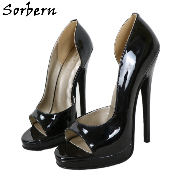 Sorbern Cow Leather Shiny Women Pump Shoe High Heel 11Cm ...