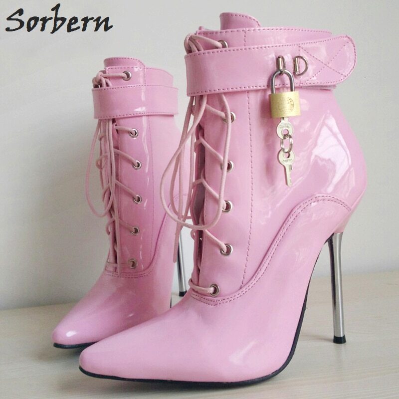 Sorbern Shoes For Women 2021 Lady Boots High Heel Stilettos Pointed Toe Plus Size Wide Fit Ankle Booties Female Shoes Custom