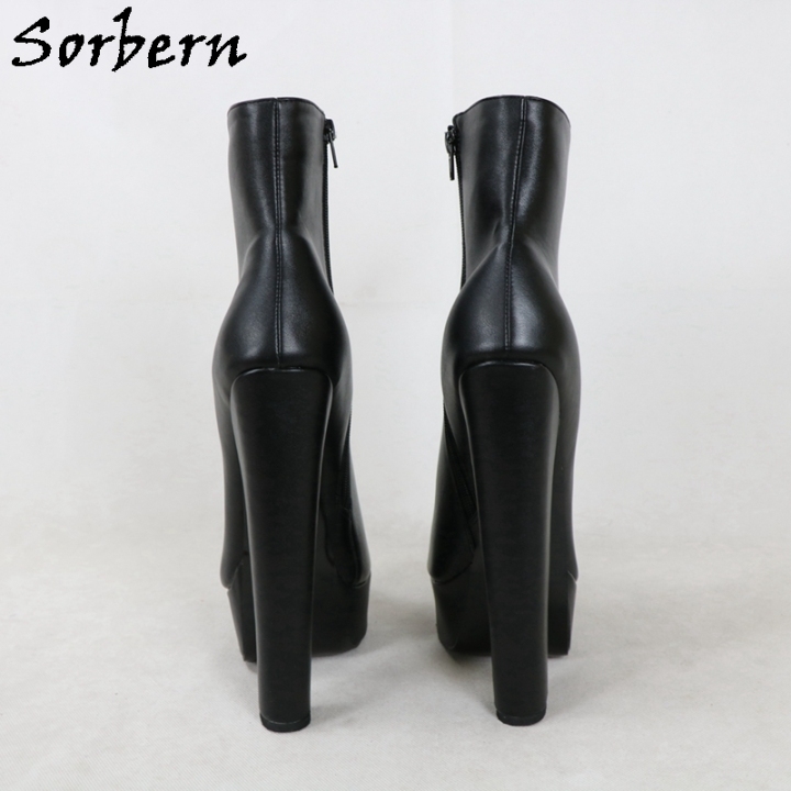 Sorbern 20Cm Chunky High Heel Ankle Boots Unisex High Instep