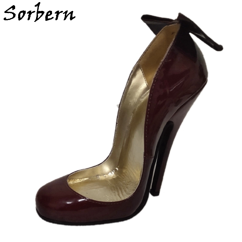 Sorbern 14cm 16cm Women Pump Round Toe Slip On Female Shoes 8223