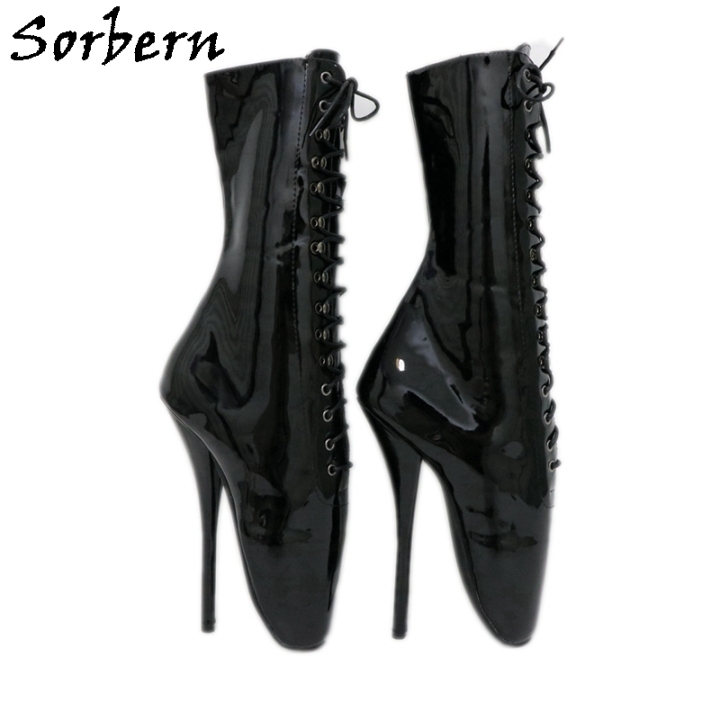 Sorbern Sexy Fetish Shoes Lace Up Punitive Heels Bdsm Mistress Ponygirl  Booties